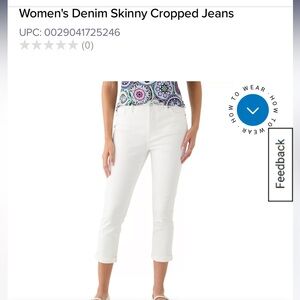 Crown & Ivy high rise denim skinny crop- worn once! 59.50 retail